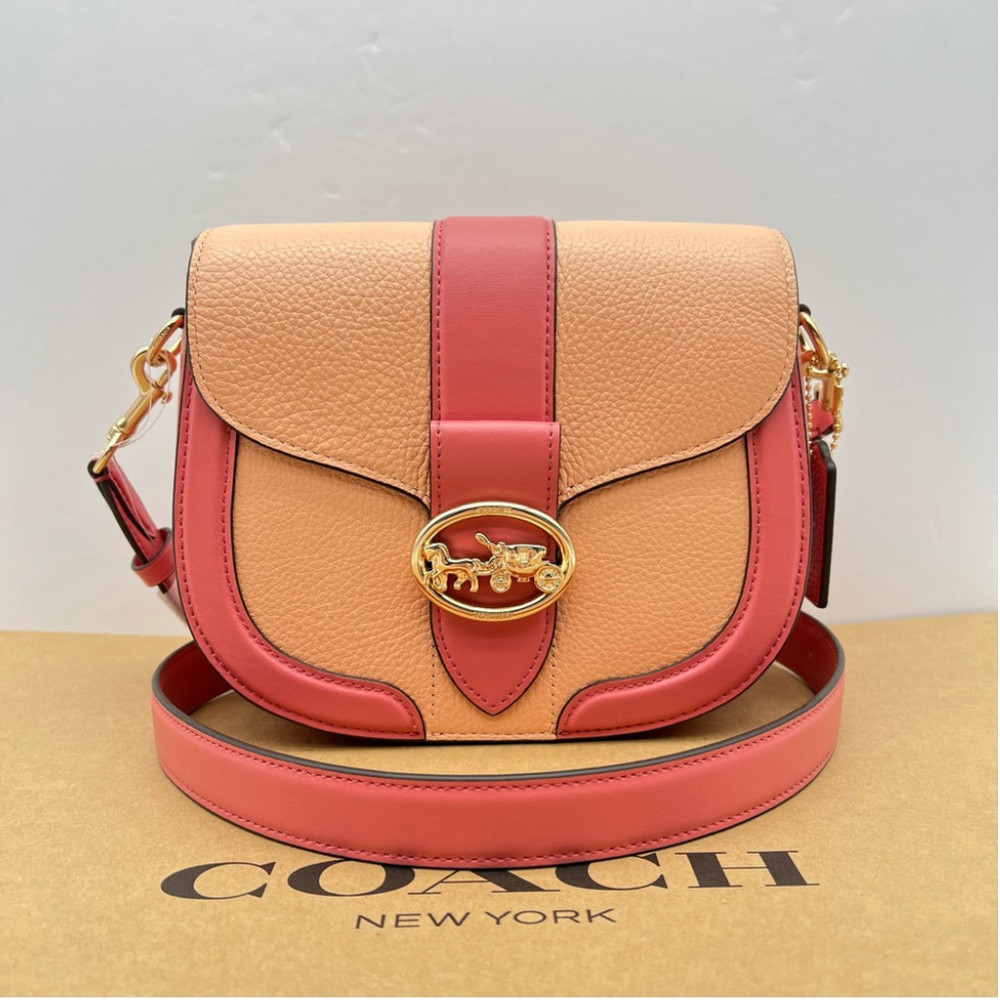 Coach Georgie Saddle Crossbody Bag In Colorblock Leather - Picture 3 of 16